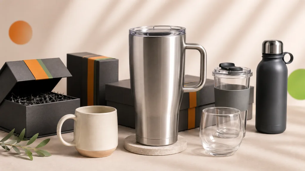 Custom drinkware and gift packaging collection
