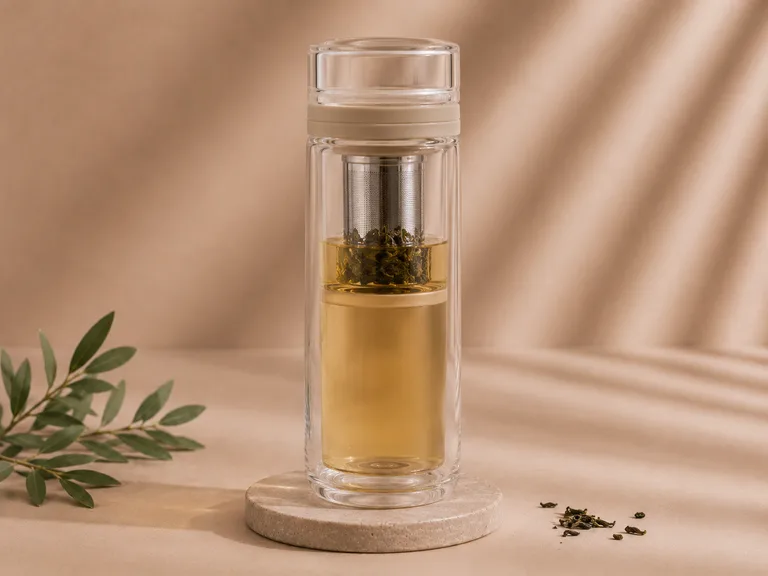 Tea Infuser Bottle — Glass Drinkware
